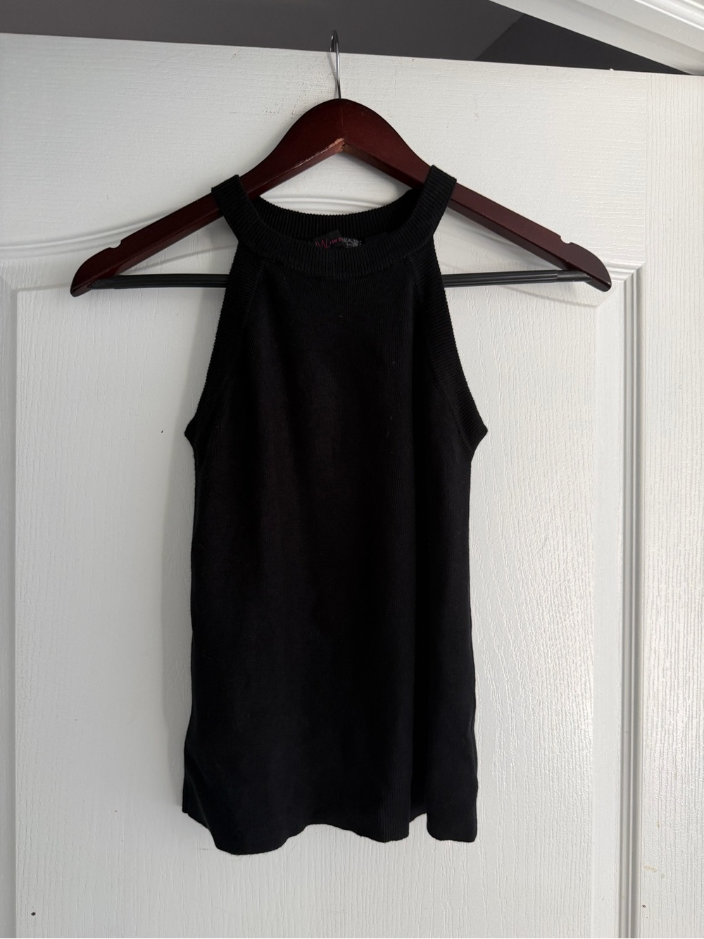 Black Ribbed Halter Neck Tank Top